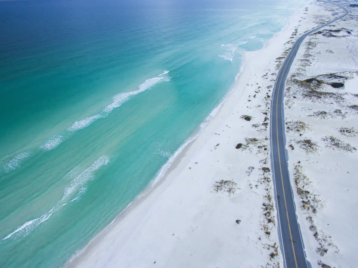 Turquoise gulf coastline