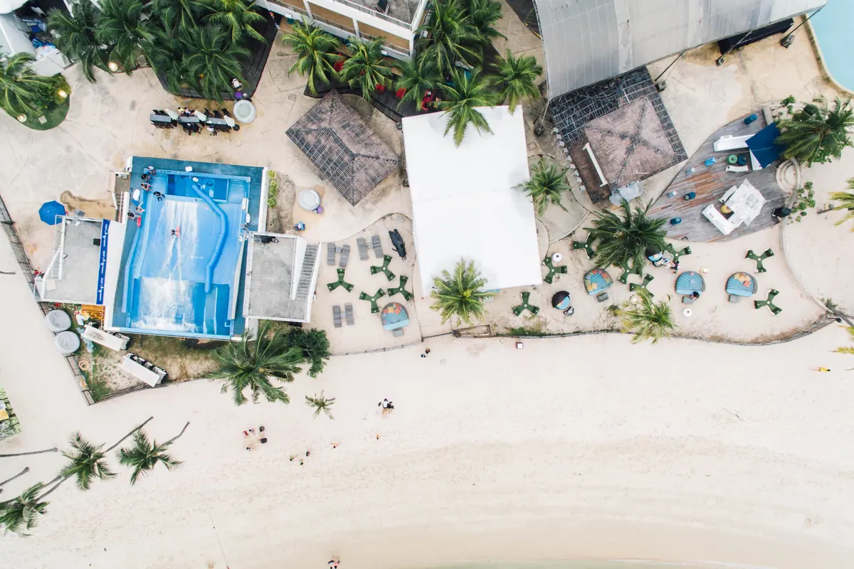Resort shoreline from above